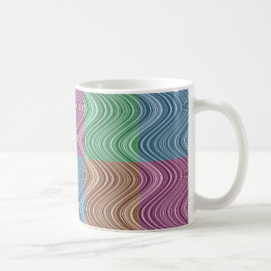 Mug Lignes ondulées en bleu/Brown/vert/violet