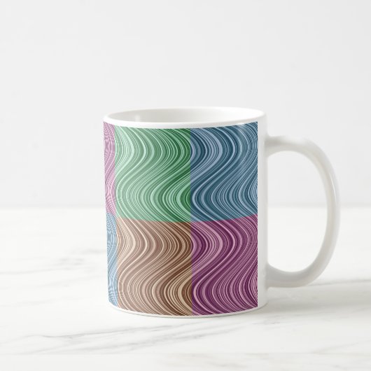 Mug Lignes ondulées en bleu/Brown/vert/violet (Droite)