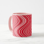 Mug Lignes ondulées en rouge et blanc (Devant gauche)