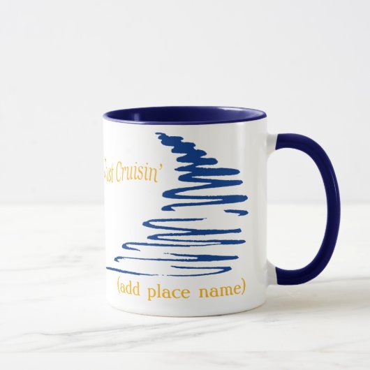 Mug Lignes ondulées_Juste Cruisin' modèle namedrop (Droite)