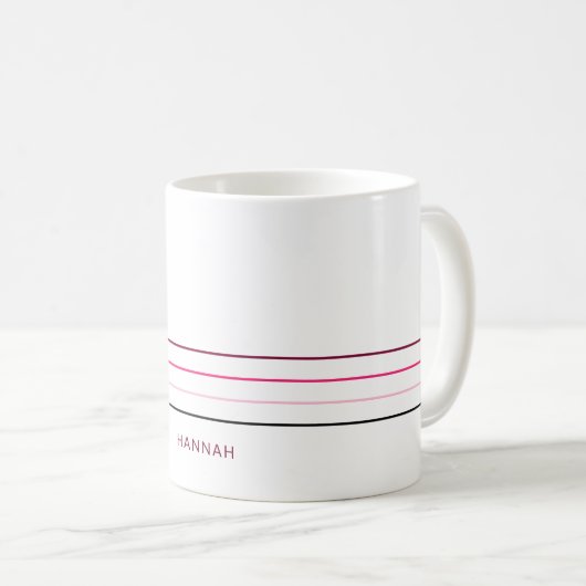 Mug Lignes roses minimalistes (Devant droit)