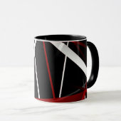 Mug Lignes rouges de Criss et blanches croisées sans (Devant droit)