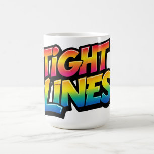 Mug Lignes Serrées Dégradé Arc-en-Ciel Cadeau de Pêche