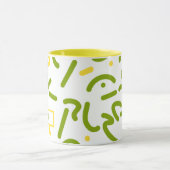 Mug Lignes Vertes Jaunes Abstraites (Centre)