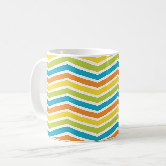 Mug Lignes ZigZag colorées (Devant gauche)
