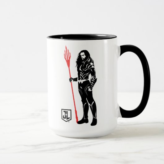 Mug Ligue de Justice | Aquaman Pose Noir Pop Art (Droite)
