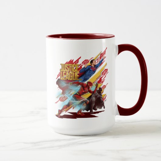 Mug Ligue de Justice | Badge Superman, Flash et Batman (Droite)