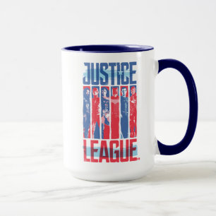 Mug Ligue de Justice   Blue & Red Group Pop Art