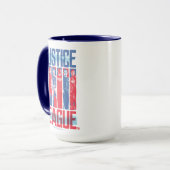 Mug Ligue de Justice | Blue & Red Group Pop Art (Devant gauche)
