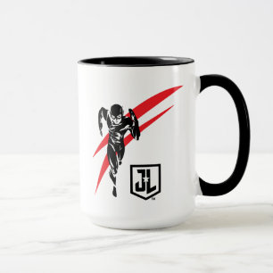 Mug Ligue de Justice   Flash Running Noir Pop Art