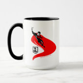 Mug Ligue de Justice | Superman Flying Noir Pop Art (Gauche)