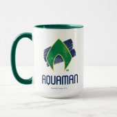 Mug Ligue de Justice | Symbole Aquaman à demi-teintes  (Gauche)