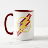 Mug Ligue de Justice | Symbole Flash brosse et demi-to (Gauche)