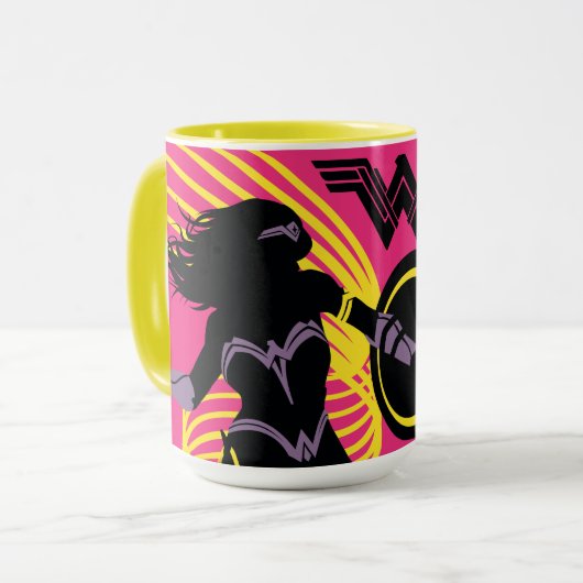 Mug Ligue de Justice | Wonder Woman Icon Silhouette (Devant gauche)