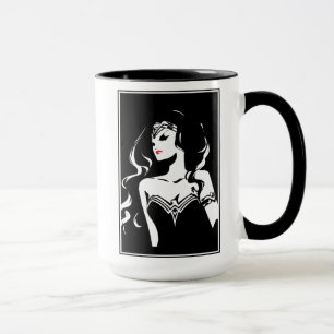Mug Ligue de Justice   Wonder Woman Noir Pop Art