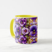 Mug LILA ~ PANSIERS ~ Nuances violettes ~ (Devant gauche)