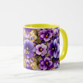 Mug LILA ~ PANSIERS ~ Nuances violettes ~ (Devant droit)