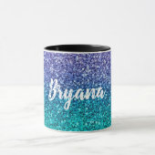 Mug Lila Violet & Sarcelle Vert Aqua Pailleté scintill (Centre)