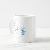 Mug Lilac Aquarelle Eucalyptus Monogramme de la couron (Devant gauche)