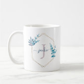 Mug Lilac Aquarelle Eucalyptus Monogramme de la couron (Gauche)