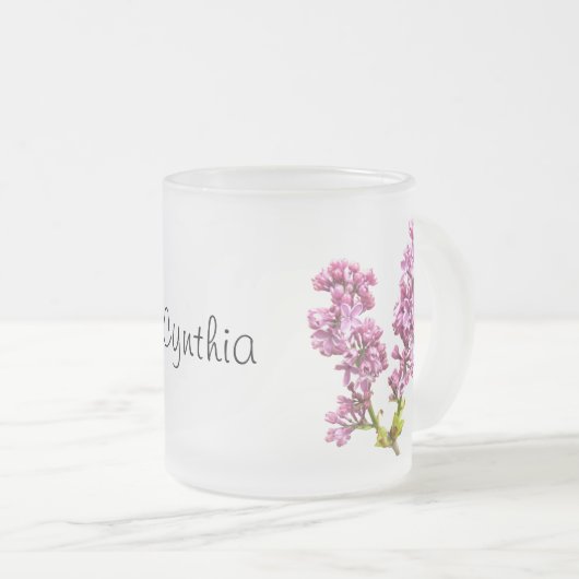 Mug - Lilac fleurit avec le nom (Devant droit)
