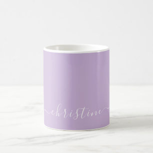 Mug Lilac Mauve Blanc Minimaliste Nom 015