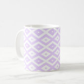 Mug Lilac motif de diamants violet et blanc (Devant gauche)