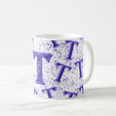 Mug Lilac Purple Moderne Monogramme Personnalisé Nom A (Devant droit)