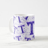 Mug Lilac Purple Moderne Monogramme Personnalisé Nom A (Devant gauche)
