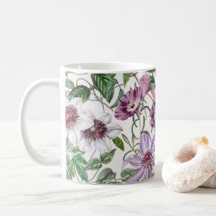 Mug Lilac Vert Blanc Vintage Fleurs botaniques