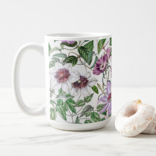 Mug Lilac Vert Blanc Vintage Fleurs botaniques