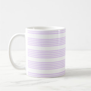 Mug Lilac violet et blanc cinq bandes motif