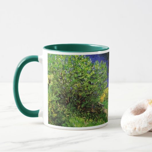 Mug Lilacs de Vincent van Gogh, Fleurs de Jardin Vinta (Avec donut)