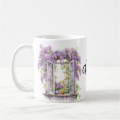 Mug Lilacs fleurs de fenêtre lavande monogramme (Gauche)