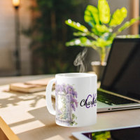 Lilacs fleurs de fenêtre lavande monogramme