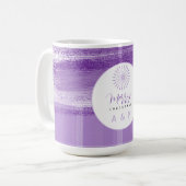 Mug Lilas Moderne Plaid Monogramme (Devant gauche)
