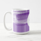 Mug Lilas Moderne Plaid Monogramme (Gauche)