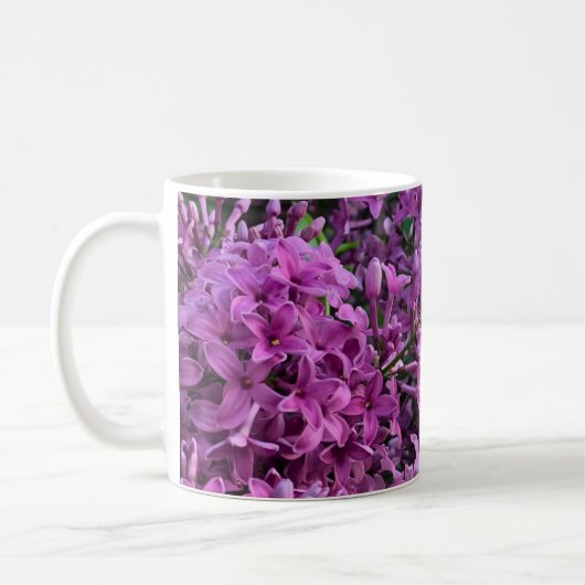 Mug lilas rose violet | photo florale rose romantique (Gauche)