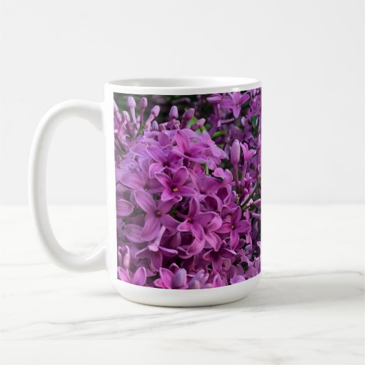 Mug lilas rose violet romantique rose floral photo (Gauche)