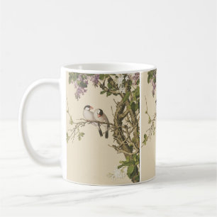 Mug Lilas violets et blancs avec oiseau, antique chino