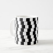 Mug L'illusion optique raye le noir de carrés (Devant gauche)