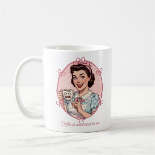 Mug L'illustration de la femme au foyer girly « Le caf