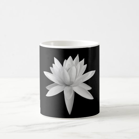 Mug Lily Lotus Photographie d'art noir et blanc (Centre)