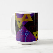 Mug L'image à thème Hanukkah de SlipperyJoe's jaune do (Devant gauche)