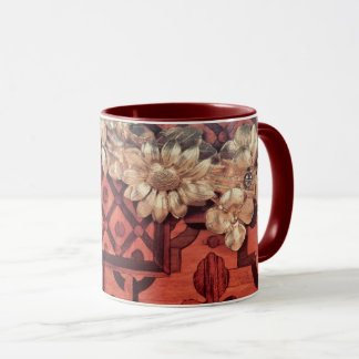 Mug L'image en bois marquetée avec de l'or a doré la