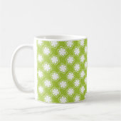 Mug Lime Green and White Flower Pattern (Gauche)