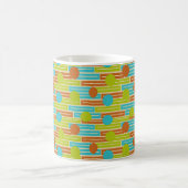 Mug Lime Green, Cinnamon Brown, Rectangles Turquoise (Centre)