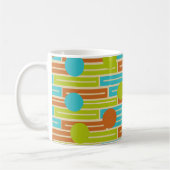 Mug Lime Green, Cinnamon Brown, Rectangles Turquoise C (Gauche)