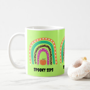 Mug Lime Green Halloween Rainbow Citrouille Sièges Éff