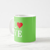 Mug Lime Green LOVE Design moderne (Devant gauche)